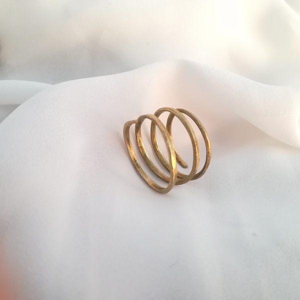 Twisty hammered bronze ring-Δαχτυλίδι σφυρήλατο από ορείχαλκο... - ορείχαλκος, χειροποίητα, σφυρήλατο, φθηνά - 4