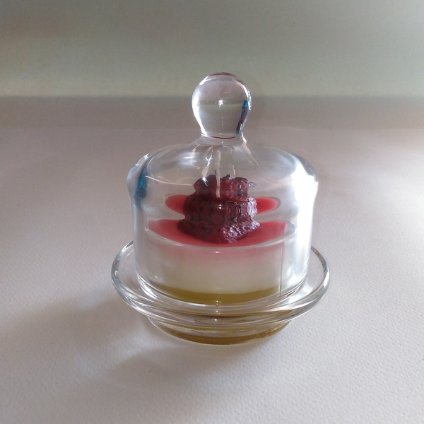 Αρωματικό κερί σε γυάλινη μινιατούρα σε σχήμα τουρτιέρας - πρωτότυπο, αρωματικά κεριά - 2