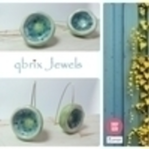 Flower inspired earrings - ασήμι, πηλός, πρωτότυπο, μικρά, κρεμαστά - 2