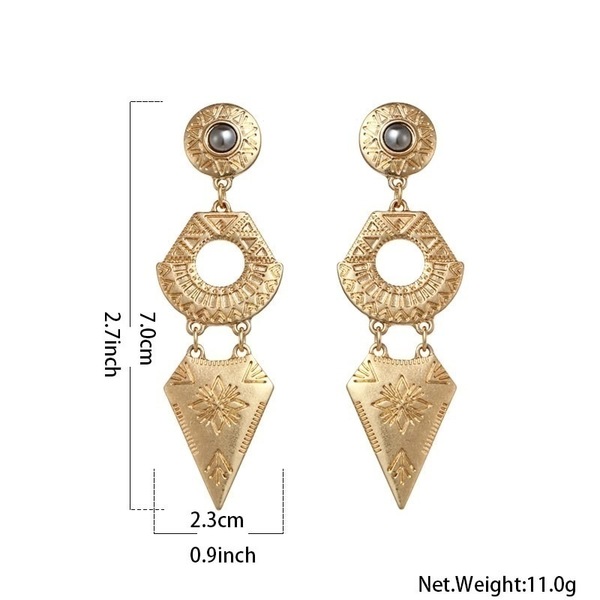 Egyptian style σκουλαρίκια - ορείχαλκος, κρεμαστά, faux bijoux - 2