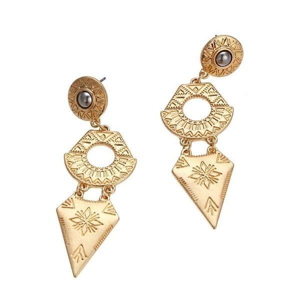 Egyptian style σκουλαρίκια - ορείχαλκος, κρεμαστά, faux bijoux - 3