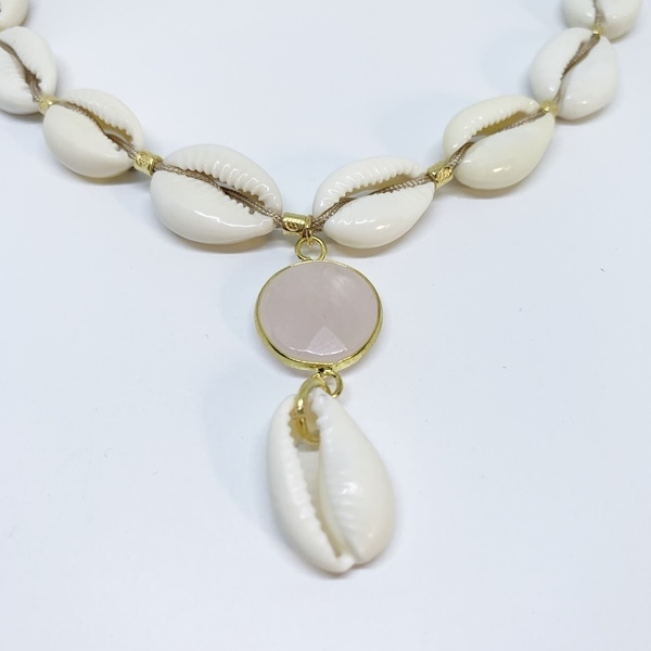 Shell necklace - ημιπολύτιμες πέτρες, αχάτης, κοχύλι