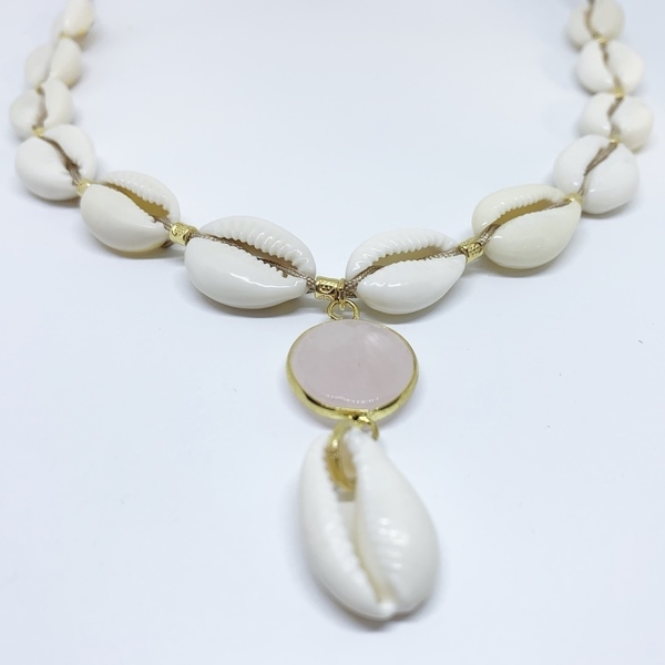 Shell necklace - ημιπολύτιμες πέτρες, αχάτης, κοχύλι - 2