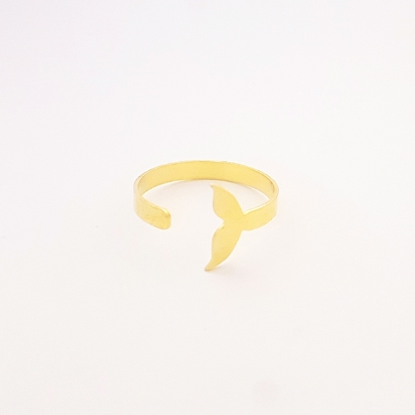 "Mermaid tail" oρειχάλκινο δαχτυλίδι - ορείχαλκος, minimal, μικρά, γοργόνα, αυξομειούμενα - 2