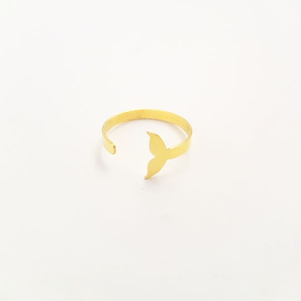 "Mermaid tail" oρειχάλκινο δαχτυλίδι - ορείχαλκος, minimal, μικρά, γοργόνα, αυξομειούμενα - 3