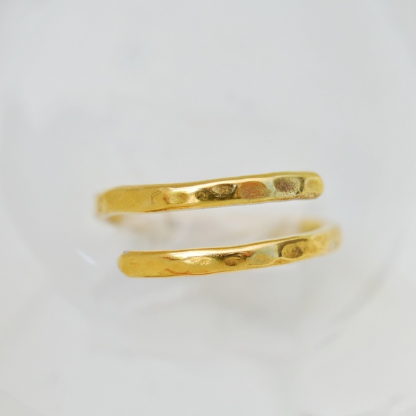 Ασημένιο σφυρήλατο δαχτυλίδι one size - ασήμι, επιχρυσωμένα, μικρά, αυξομειούμενα