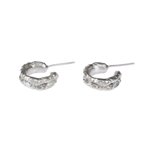 _raw silver hoops - ασημένια 925 μοντέρνα κρικάκια - κρίκοι, ασήμι 925, statement, minimal, ασήμι, μικρά