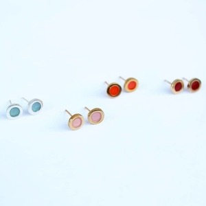 _mini color earrings - χειροποίητα μικρά σκουλαρίκια με χρώμα - καρφωτά, μικρά