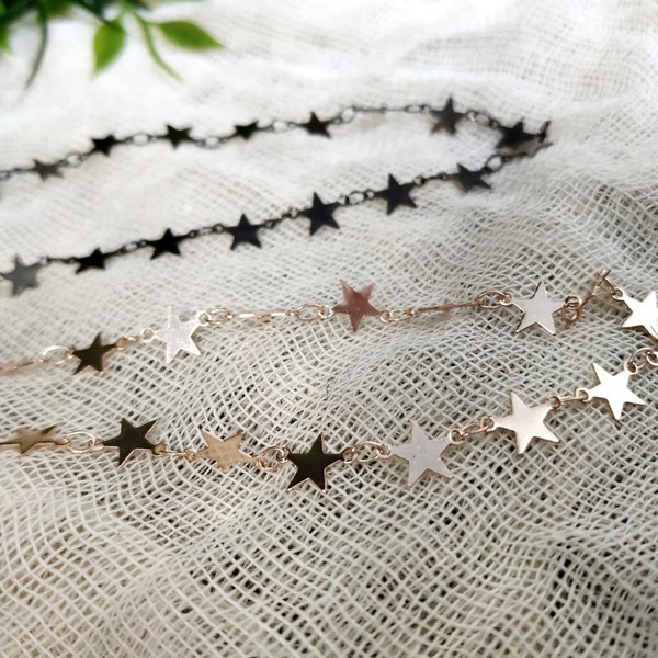STar necklace - επιχρυσωμένα, ορείχαλκος, επάργυρα, αστέρι, κοντά, boho, κρεμαστά, φθηνά - 5