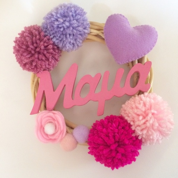 Διακοσμητικό στεφανάκι «μαμά» ροζ - μαμά, διακοσμητικά, γιορτή της μητέρας
