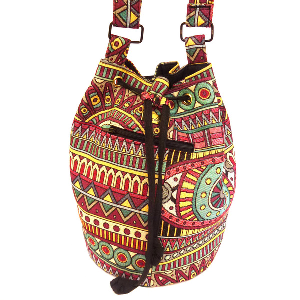 Τσάντα πουγκί- boho bucket bag - ώμου, πουγκί, all day