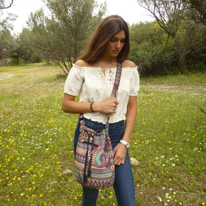 Τσάντα πουγκί- boho bucket bag - ώμου, πουγκί, all day - 5