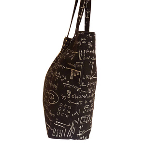 Μαύρη τσάντα χειρός "μαθηματικές πράξεις" - ώμου, χειροποίητα, φθηνές - 4