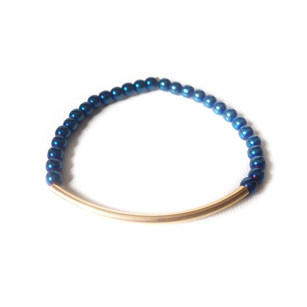 Blue hematite bracelet - ιδιαίτερο, μοντέρνο, γυναικεία, αιματίτης