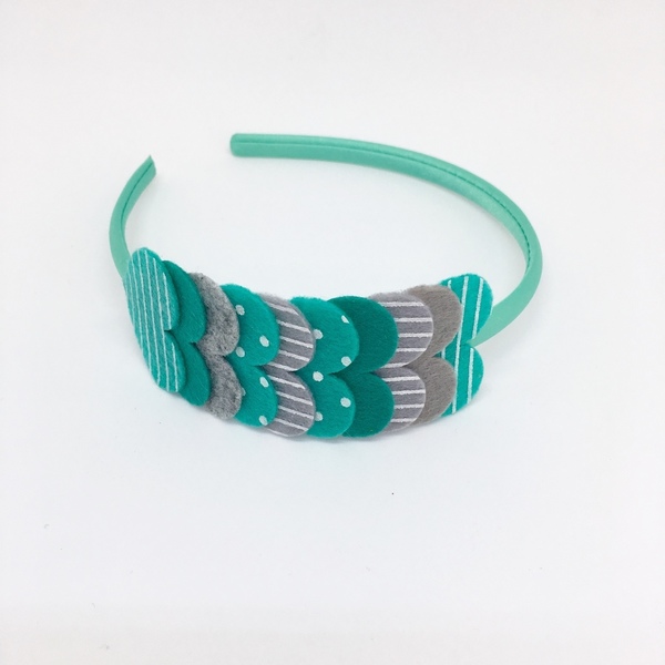 Turquoise Heart Headband - δώρο, στέκες μαλλιών παιδικές, αξεσουάρ μαλλιών