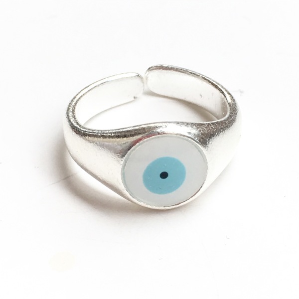 Δαχτυλίδι μεταλλικό για το μάτι - επάργυρα, μάτι, faux bijoux, αυξομειούμενα, φθηνά