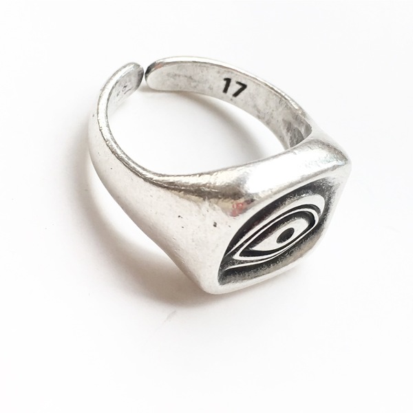 Δαχτυλίδι μεταλλικό Μάτι ( για το μάτι ) - ορείχαλκος, επάργυρα, μάτι, μικρά, boho, faux bijoux, αυξομειούμενα, φθηνά - 2