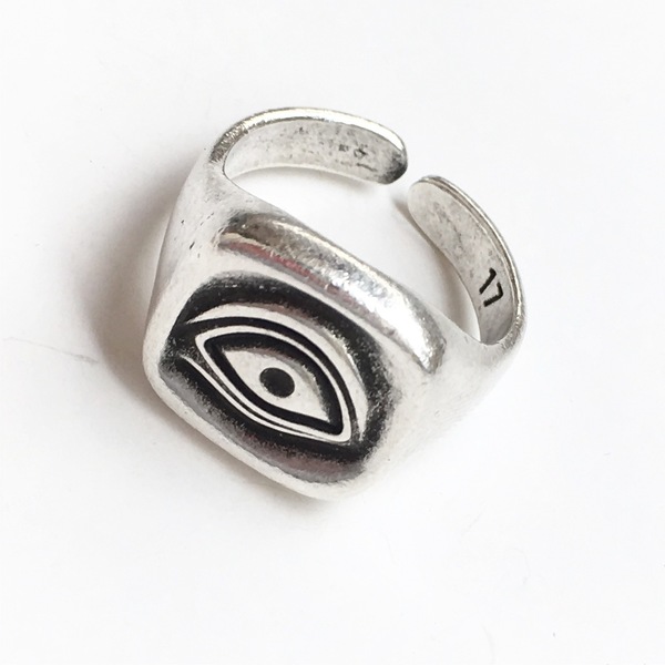 Δαχτυλίδι μεταλλικό Μάτι ( για το μάτι ) - ορείχαλκος, επάργυρα, μάτι, μικρά, boho, faux bijoux, αυξομειούμενα, φθηνά - 3