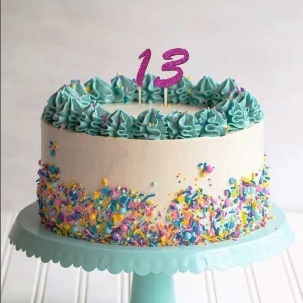 Cake topper Αριθμός με glitter για τούρτα - κορίτσι, αγόρι, γενέθλια, διακοσμητικά για τούρτες - 2