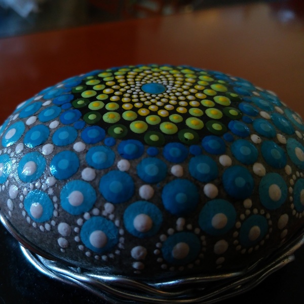 βότσαλο mandala - ξύλο, πέτρα, διακοσμητικές πέτρες - 3