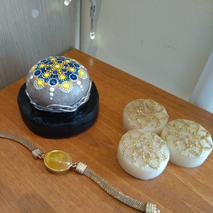 βότσαλο mandala - ξύλο, πέτρα, σύρμα, διακοσμητικές πέτρες - 4