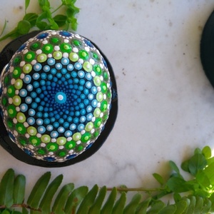 βότσαλο mandala - ξύλο, πέτρα, διακοσμητικές πέτρες - 4