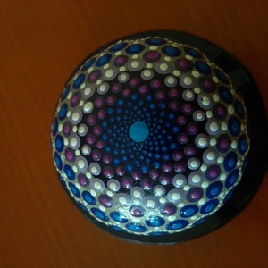 βότσαλο mandala - ξύλο, πέτρα, διακοσμητικές πέτρες - 4