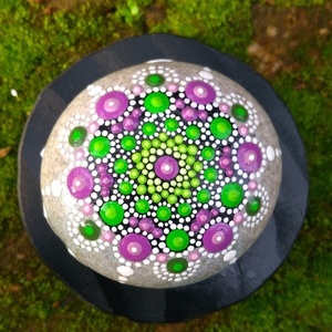 βότσαλο mandala - ξύλο, πέτρα, διακοσμητικές πέτρες - 4
