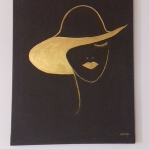 Πίνακας γυναίκα με καπέλο - πίνακες & κάδρα, πίνακες ζωγραφικής