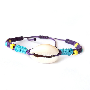 Shell bracelet - charms, χαολίτης, κοχύλι, κορδόνια, αυξομειούμενα