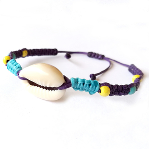 Shell bracelet - charms, χαολίτης, κοχύλι, κορδόνια, αυξομειούμενα - 2