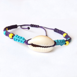 Shell bracelet - charms, χαολίτης, κοχύλι, κορδόνια, αυξομειούμενα - 3