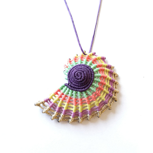 Seashell multicolored necklace!!! - γυναικεία, κοχύλι, μακραμέ, κορδόνια, αυξομειούμενα