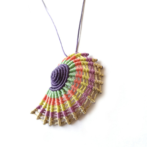 Seashell multicolored necklace!!! - γυναικεία, κοχύλι, μακραμέ, κορδόνια, αυξομειούμενα - 2