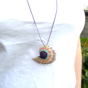 Seashell multicolored necklace!!! - γυναικεία, κοχύλι, μακραμέ, κορδόνια, αυξομειούμενα - 4