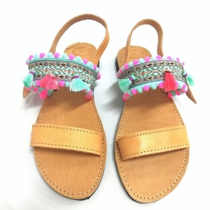 Mint dream sandals - δέρμα, all day, boho, φλατ, ankle strap