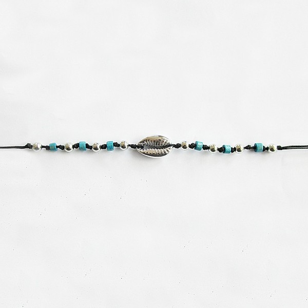 shell anklet bead| χειροποιητο βραχιολι ποδι κοχυλι minimal - αλπακάς, χάντρες, boho, μπρούντζος, ποδιού, φθηνά