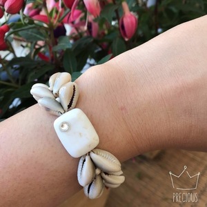 Sea shells bracelet - αχάτης, κοχύλι, αυξομειούμενα - 2