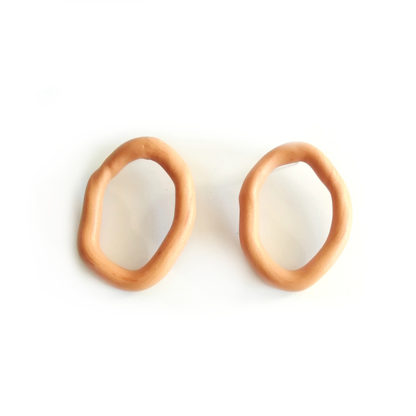 Σκουλαρίκια από πολυμερικό πηλό και ασήμι | Oval Collection - ασήμι, πηλός, κρεμαστά, δώρα για γυναίκες, φθηνά - 4
