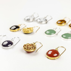 romantic earrings - ασήμι, ημιπολύτιμες πέτρες, vintage, ιδιαίτερο, επιχρυσωμένα, πέτρες, romantic, δωράκι, μικρά, κρεμαστά, γάντζος - 4