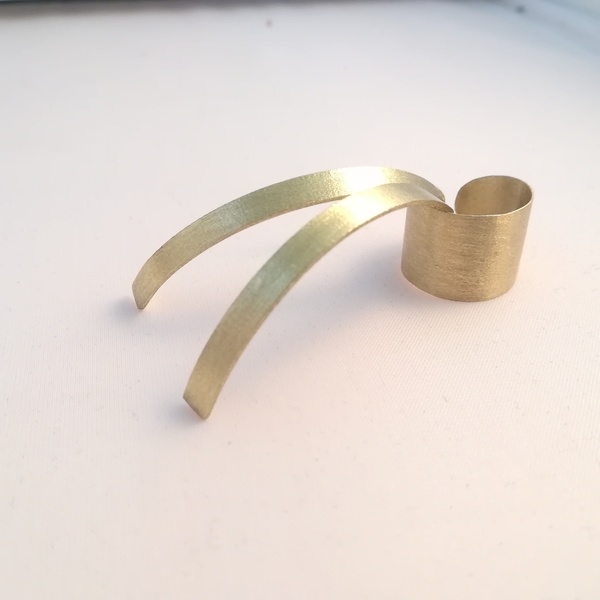 Minimal bronze gold earrings-Χειροποίητα μίνιμαλ σκουλαρίκια από ορείχαλκο - ορείχαλκος, δώρο, κρεμαστά - 3