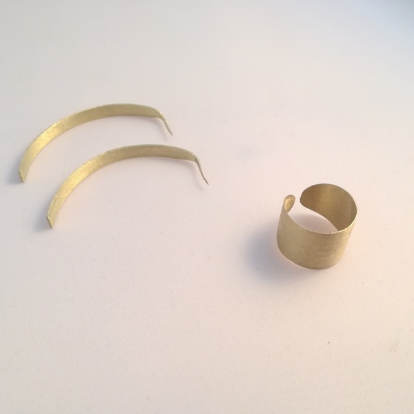 Minimal bronze gold earrings-Χειροποίητα μίνιμαλ σκουλαρίκια από ορείχαλκο - ορείχαλκος, δώρο, κρεμαστά - 4