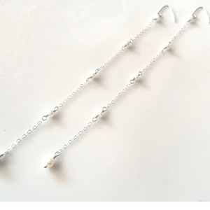 Μακρυά Σκουλαρίκια 925ο Ασήμι με λευκά μαργαριτάρια - ασήμι, μακριά, κρεμαστά, νυφικά