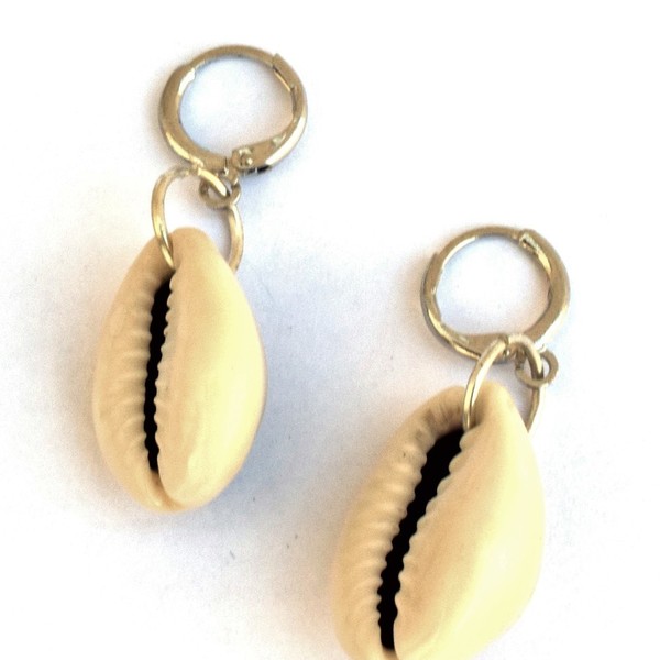 shell earrings - κοχύλι, boho, ethnic, κρεμαστά