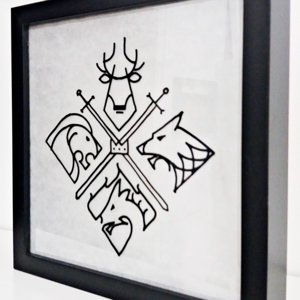 Φωτιζόμενο κάδρο "Game Of Thrones", 4Ellements - ξύλο, ζωγραφισμένα στο χέρι, κορνίζες - 2