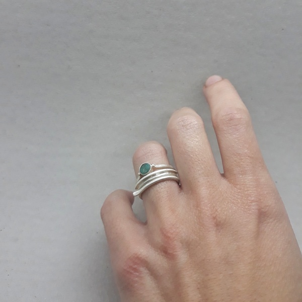 ○ smisthonitis | ασημένιο δαχτυλίδι με πέτρα σμισθονίτη - ασήμι - 4
