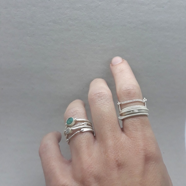 ○ smisthonitis | ασημένιο δαχτυλίδι με πέτρα σμισθονίτη - ασήμι - 2