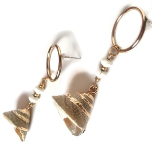 Gold plated ring & seashells earrings - επιχρυσωμένα, κοχύλι, κρίκοι, must αξεσουάρ, μικρά, faux bijoux