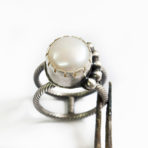 Δαχτυλίδι ασημένιο με Μαργαριτάρι (Freshwater Pearl) - ασήμι, μαργαριτάρι, ασήμι 925, χειροποίητα