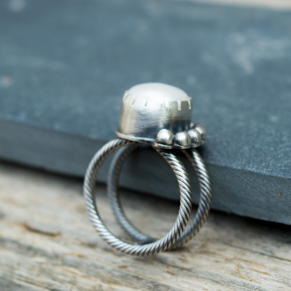 Δαχτυλίδι ασημένιο με Μαργαριτάρι (Freshwater Pearl) - ασήμι, μαργαριτάρι, ασήμι 925, χειροποίητα - 3